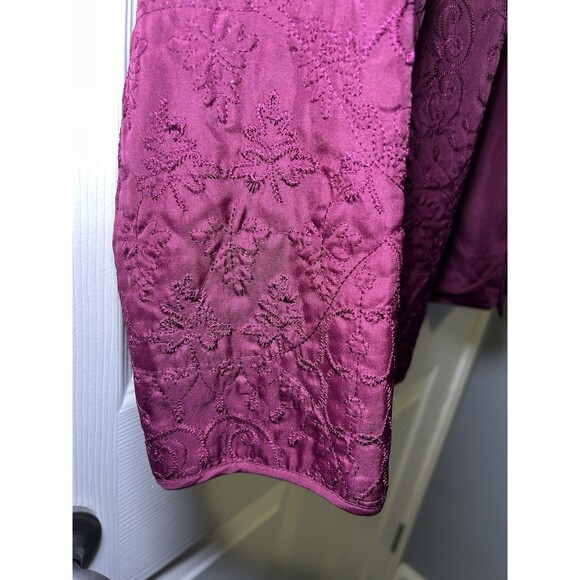 Alfred Dunner Women’s Long Sleeve Textured Pull On Jacket Wine Size 10 NWOT - Picture 4 of 8